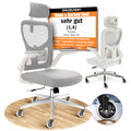 CLOUVOU BrightSeat Ergonomischer Bürostuhl Schwarz bis 150 kg – Schreibtischstuhl mit Kopfstütze, Lendenstütze & 2D Armlehnen