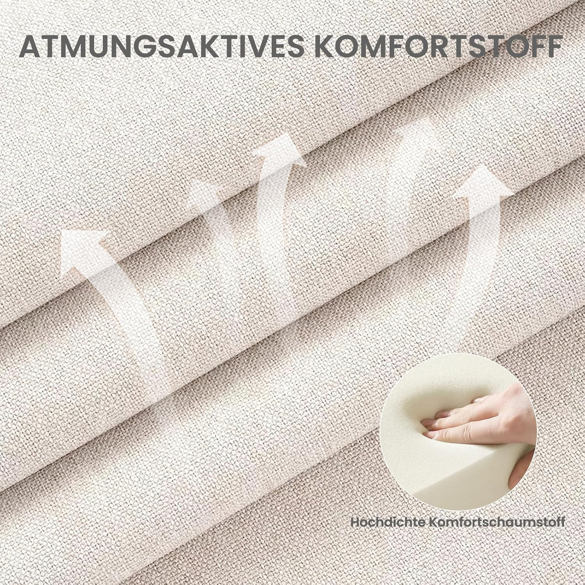 COLAMY Küchenstuhl Esszimmerstühle 4er Set, Moderne Polsterstuhl Essstühle mit Fester Rückenlehne, Stoff Esszimmerstühl mit Holzbein für Esszimmer