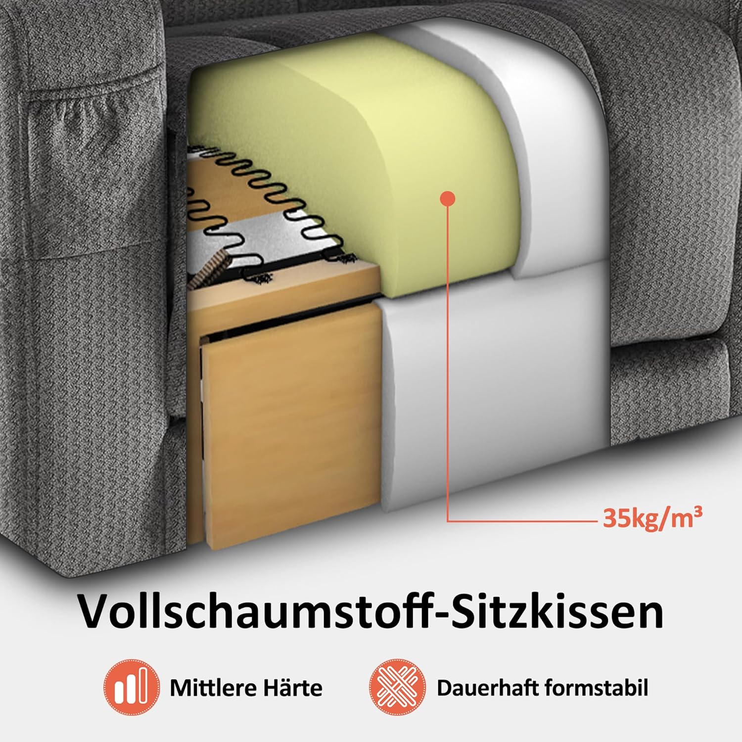 M MCombo Elektrischer Fernsehsessel Relaxsessel mit Liegefunktion, Massage & Wärme, USB-Anschluss, verstellbarer TV Sessel für Wohnzimmer