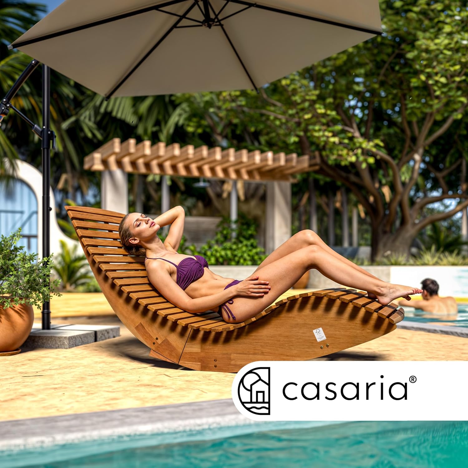 Casaria 2er Sonnenliegen Set Akazienholz FSC® – Klappbare Gartenliegen Braun, Relaxliegen bis 160 kg, 195 × 60 cm