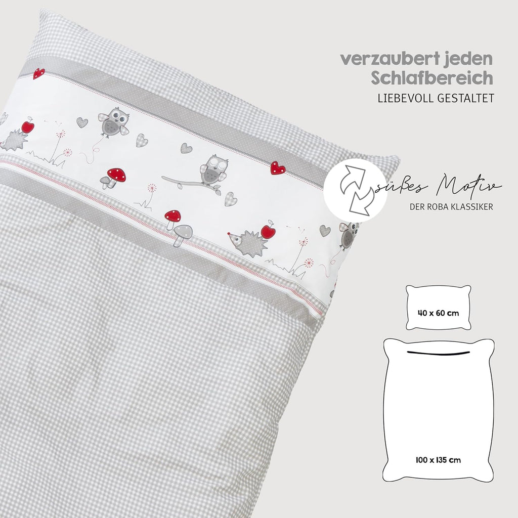 roba Babybett Set 70x140 cm mit Matratze, Bettwäsche & Himmel – Umbaubares Kinderbett zum Juniorbett, höhenverstellbar