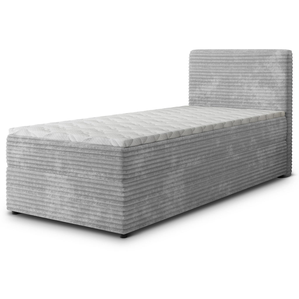 Masseno Boxspringbett PISA Creme mit Matratze & Topper, Polsterbett mit Bettkasten und gepolstertem Kopfteil