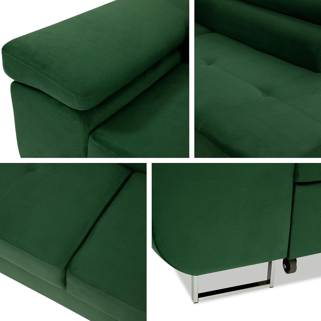 Mirjan24 Torezio Ecksofa mit Schlaffunktion & Bettkasten – L-Form Wohnlandschaft mit verstellbaren Kopfstützen, Schlafsofa für Wohnzimmer