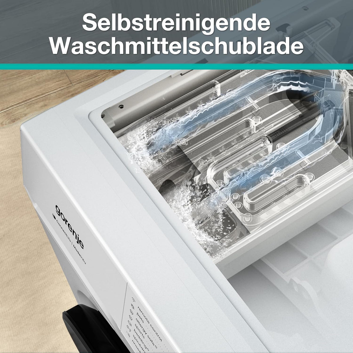 Gorenje WGAM474A Waschmaschine mit Dampffunktion /7 KG /1400 U-Min/ConnectLife /15 Programme/UltraClean/EasyDosing/SteamTech/Inverter PowerDrive /20%