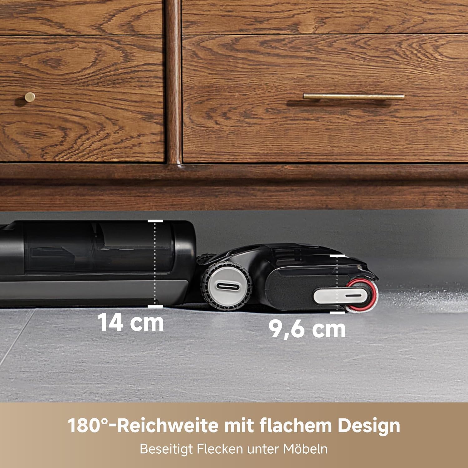 dreame H12 Pro FlexReach Nass- und Trockensauger, Flaches 180°-Design, Trocknung in 5 Minuten, 18.000 Pa Saugkraft, 90 °C Heißwäsche