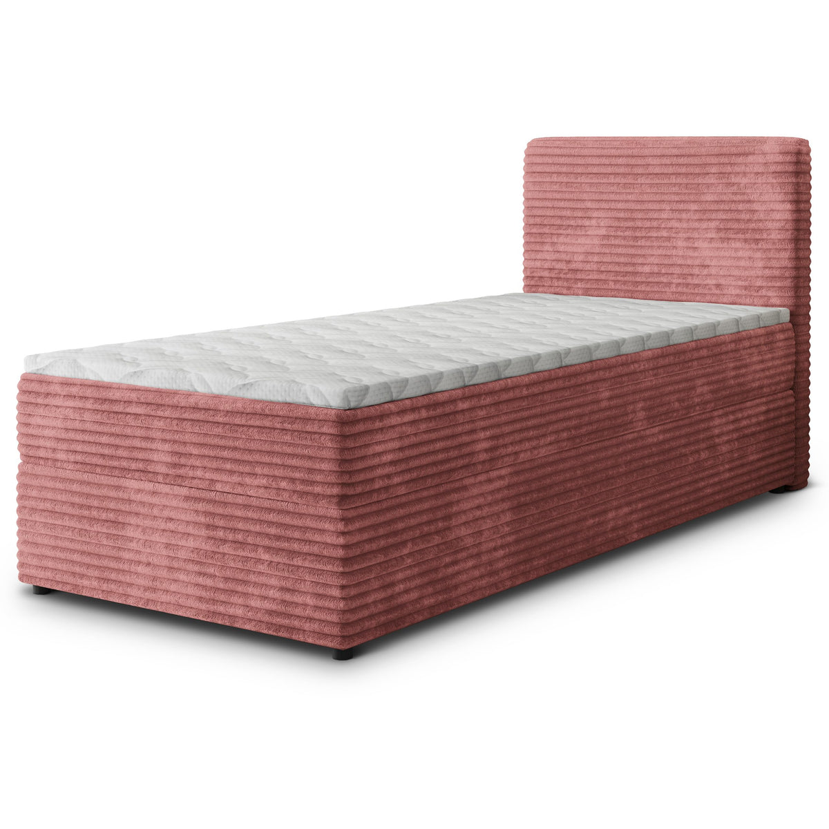 Masseno Boxspringbett PISA Creme mit Matratze & Topper, Polsterbett mit Bettkasten und gepolstertem Kopfteil