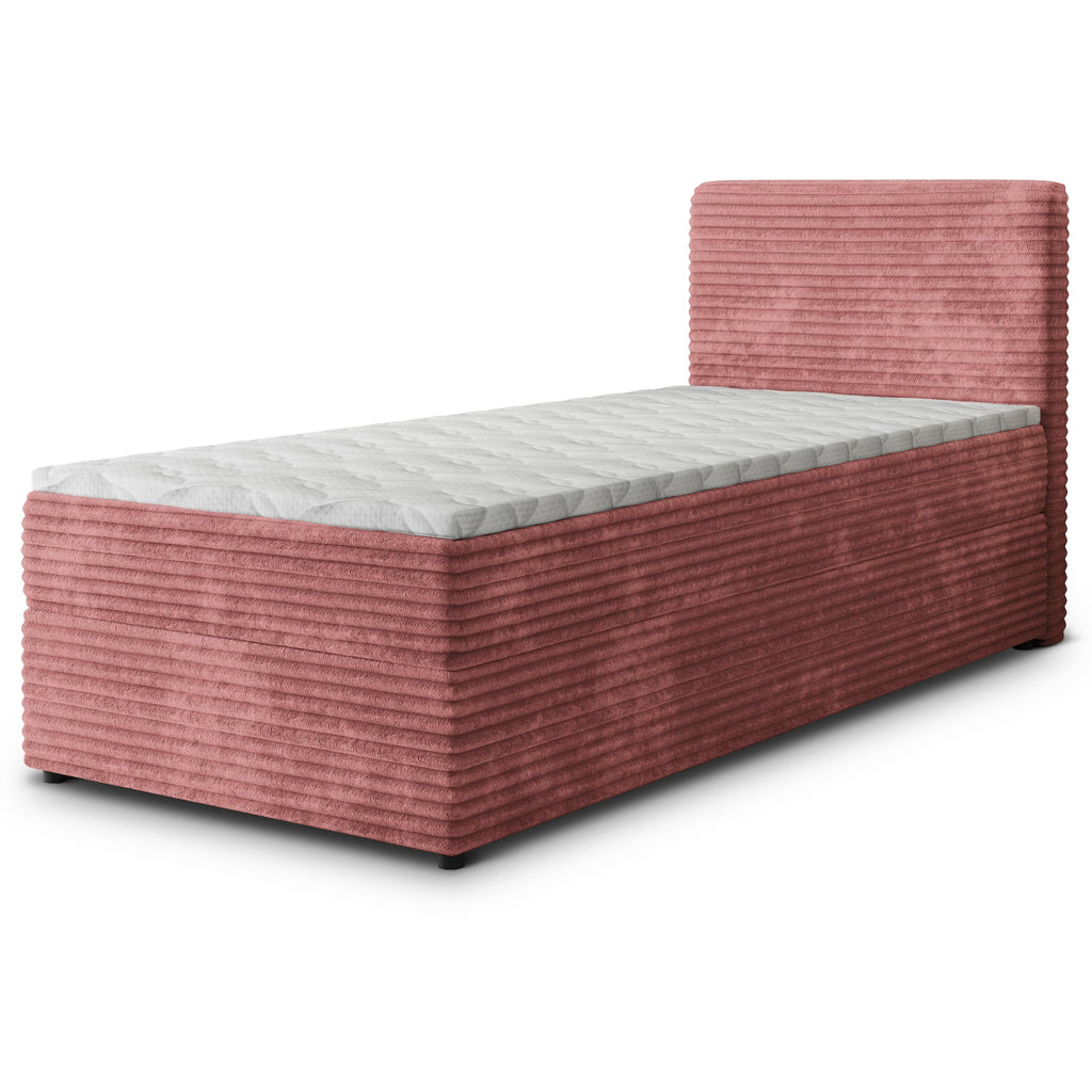 Masseno Boxspringbett PISA Creme mit Matratze & Topper, Polsterbett mit Bettkasten und gepolstertem Kopfteil