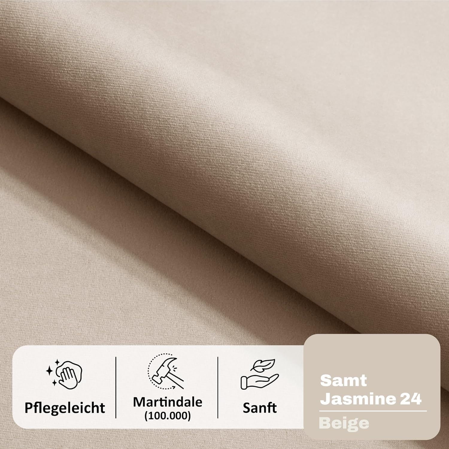 Motivena Santiago Boxspringbett 160x200 Beige Samt mit Bettkasten – Matratze H4 & Topper H3, Polsterbett mit Kopfteil