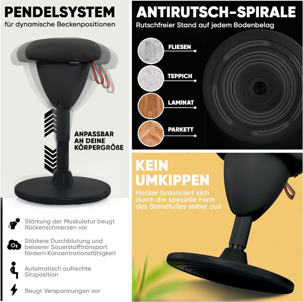 Bürohocker Ergonomisch Sitzhocker Höhenverstellbar