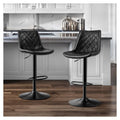 STOOLINK Barhocker 2er Set Barstuhl Höhenverstellbar mit Mikrofaser-Leder, Barhocker mit Lehne, Tresenhocker Drehbar, Bistrohocker Designer