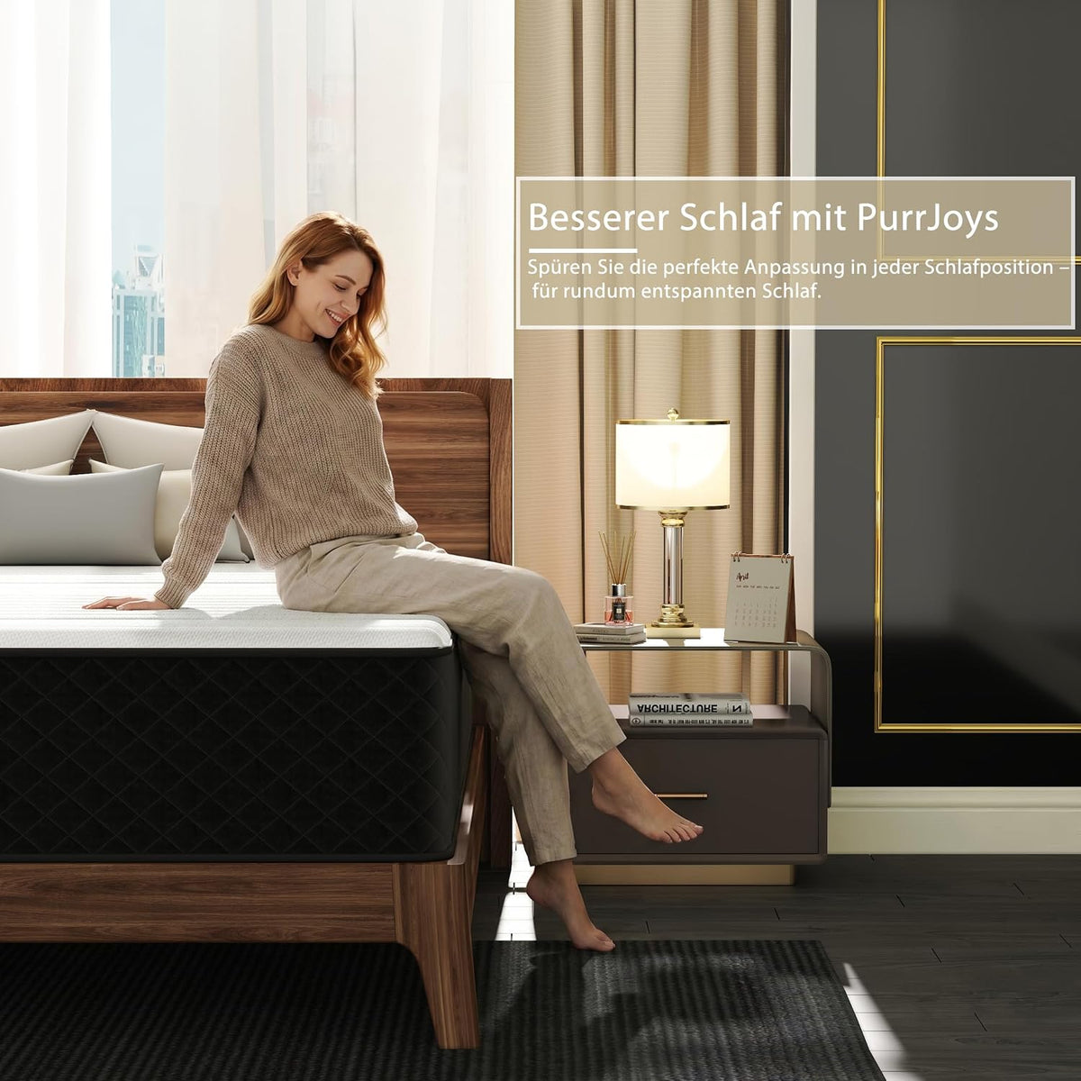 PurrJoys Matratze 160x200 H3 & H4 mit Oeko-TEX Zertifiziert, Höhe 25 cm 7 Zonen Taschenfederkernmatratze mit Memory Foam, Federkernmatratze mit