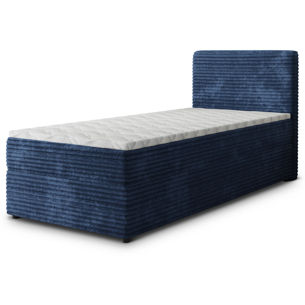 Masseno Boxspringbett PISA Creme mit Matratze & Topper, Polsterbett mit Bettkasten und gepolstertem Kopfteil