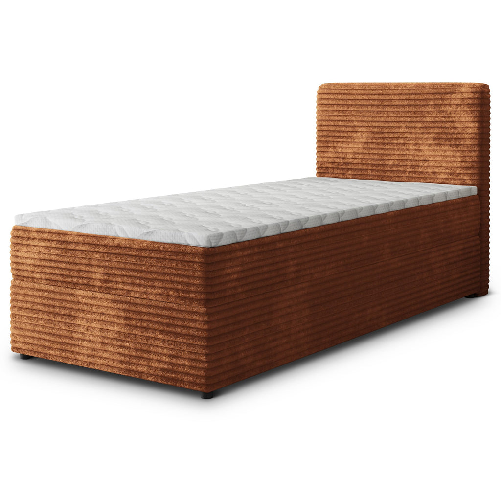 Masseno Boxspringbett PISA Creme mit Matratze & Topper, Polsterbett mit Bettkasten und gepolstertem Kopfteil
