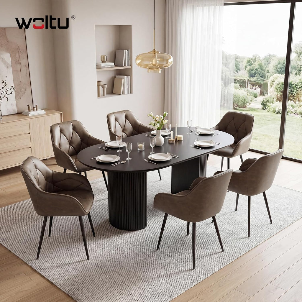 WOLTU Esszimmerstühle 4er Set, für Esszimmer Wohnzimmer, ergonomische Küchenstühle gepolstert mit Armlehnen, Metallbeinen, Sitzfläche aus