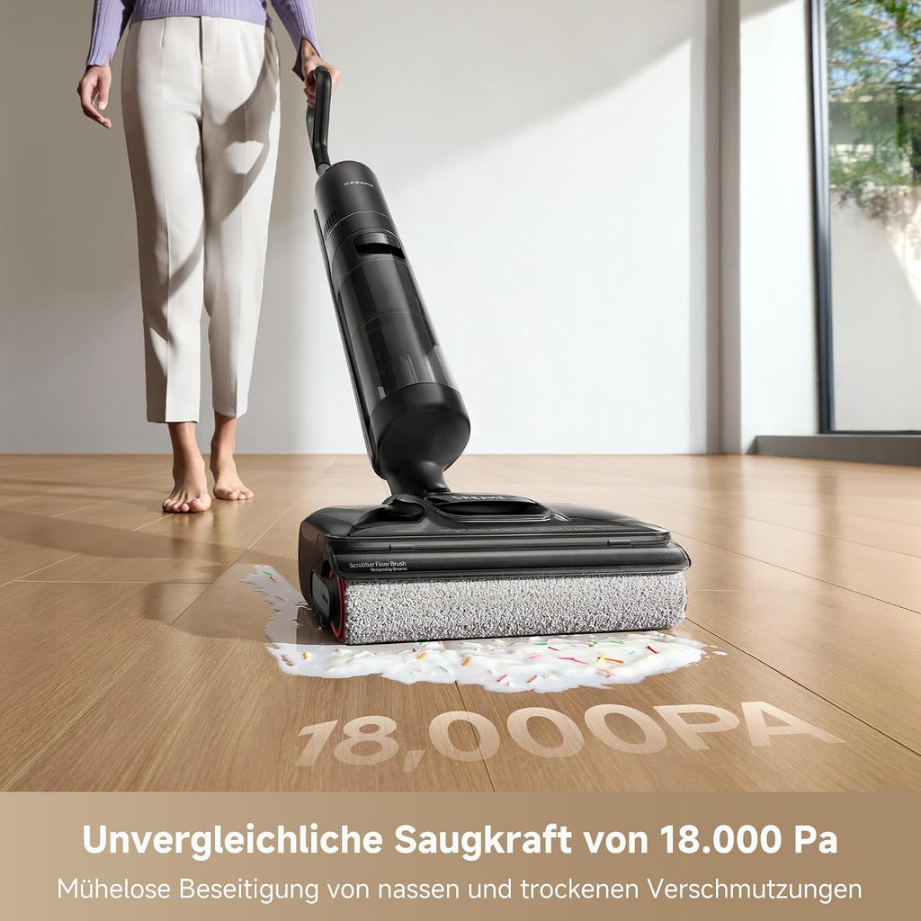 dreame H12 Pro FlexReach Nass- und Trockensauger, Flaches 180°-Design, Trocknung in 5 Minuten, 18.000 Pa Saugkraft, 90 °C Heißwäsche
