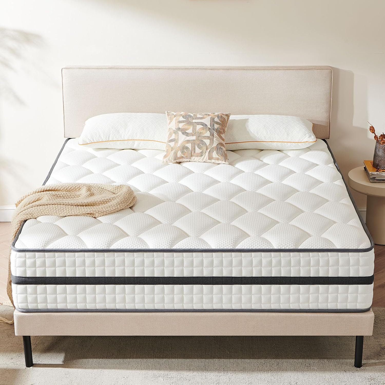 Twirest Matratze 140x200 cm H3 – 7-Zonen Taschenfederkernmatratze 20 cm mit Memory-Schaum, Mikrofaserbezug & ergonomischer Unterstützung