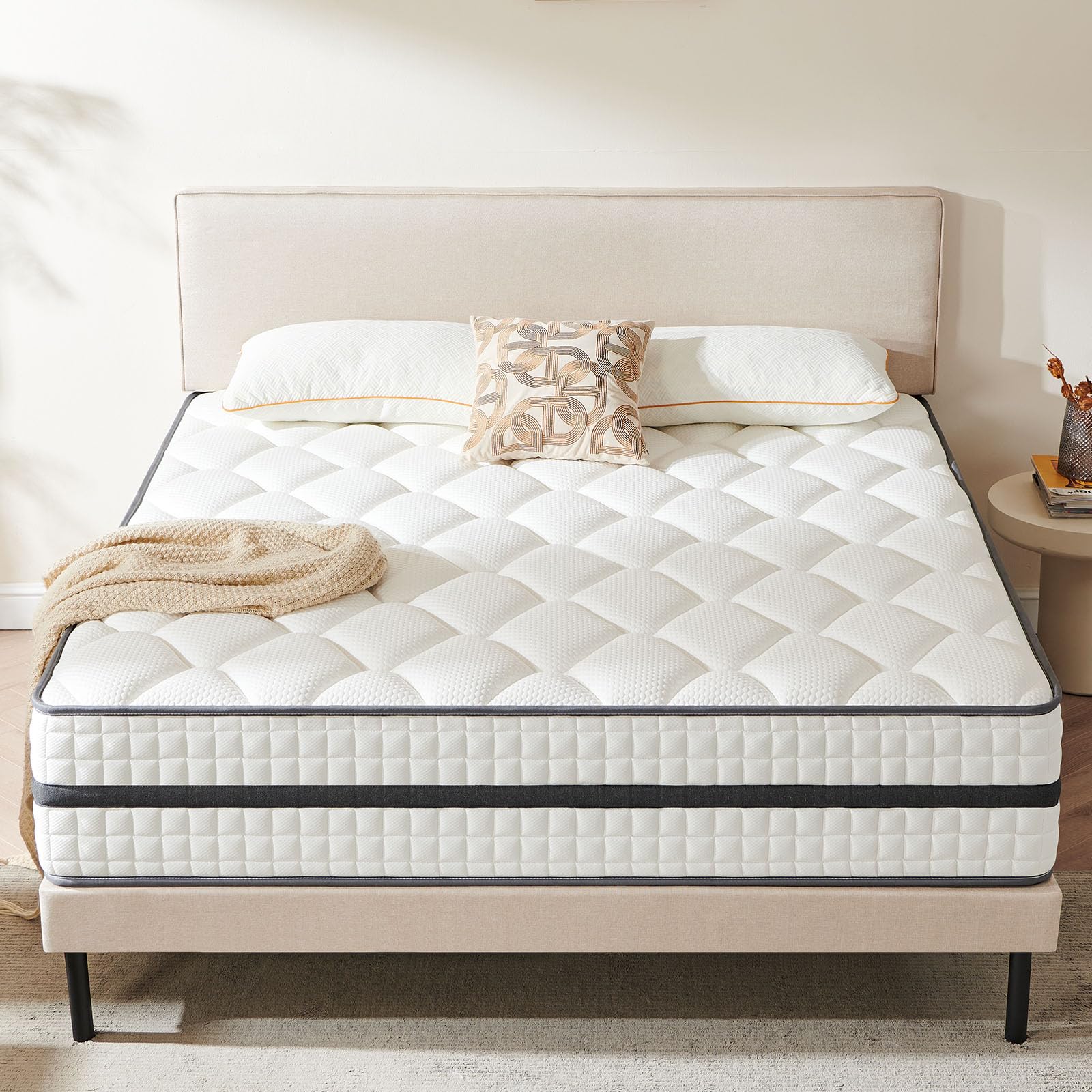 Twirest Matratze 140x200 cm H3 – 7-Zonen Taschenfederkernmatratze 20 cm mit Memory-Schaum, Mikrofaserbezug & ergonomischer Unterstützung