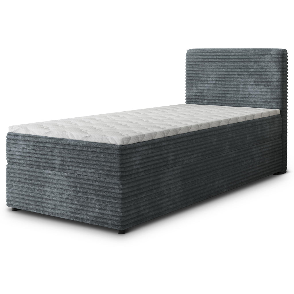 Masseno Boxspringbett PISA Creme mit Matratze & Topper, Polsterbett mit Bettkasten und gepolstertem Kopfteil