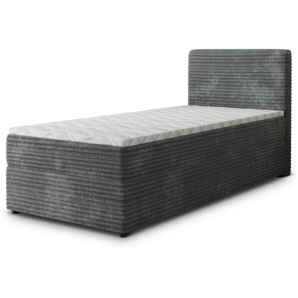 Masseno Boxspringbett PISA Creme mit Matratze & Topper, Polsterbett mit Bettkasten und gepolstertem Kopfteil