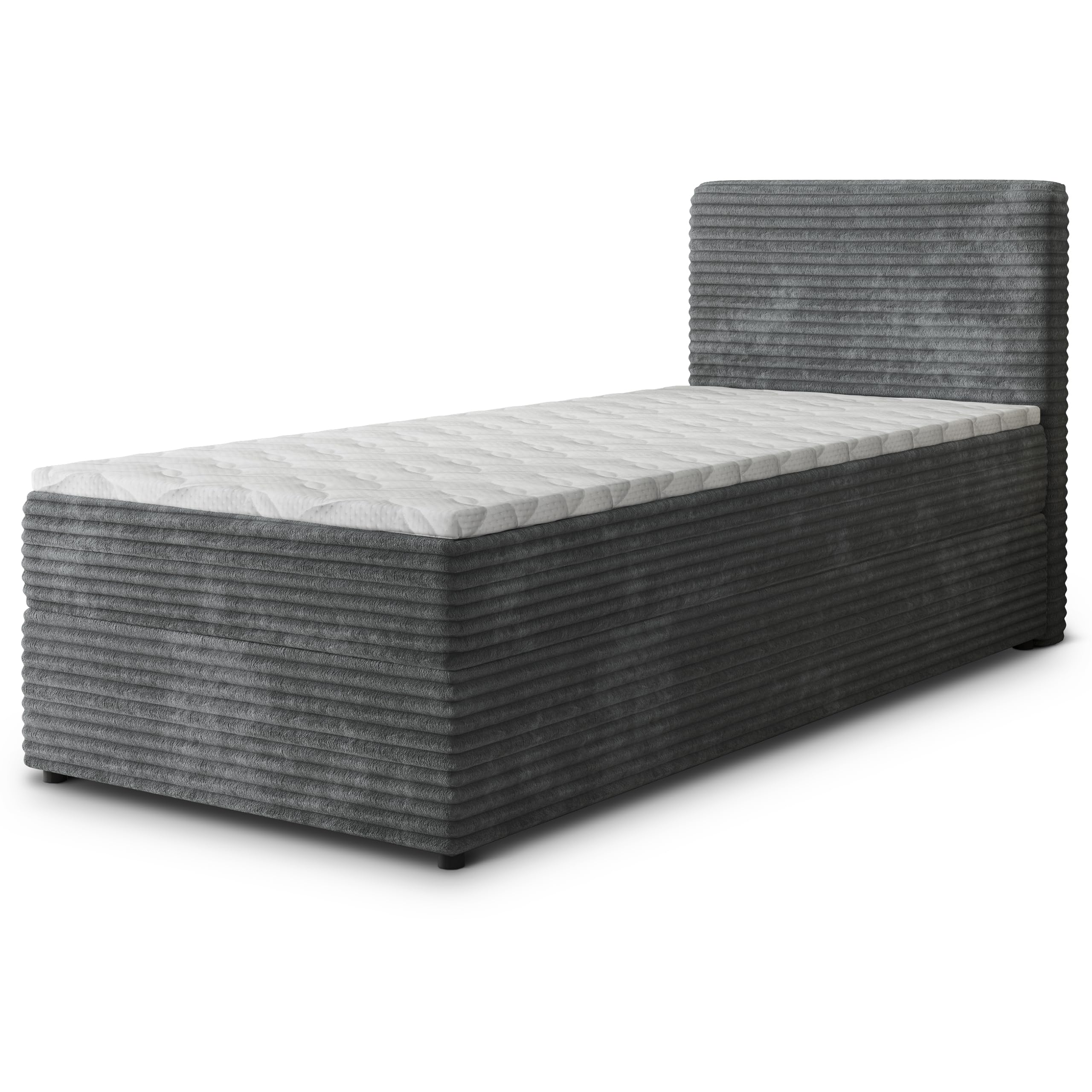 Masseno Boxspringbett PISA Creme mit Matratze & Topper, Polsterbett mit Bettkasten und gepolstertem Kopfteil
