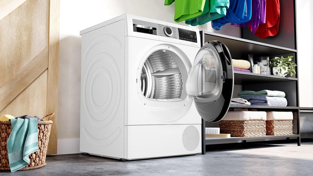 Bosch WQG235D00, Serie 6, Wärmepumpentrockner 8 kg, Schneller getrocknete Wäsche, Auto Dry, Option Halbe Beladung, Sensitive Drying-System