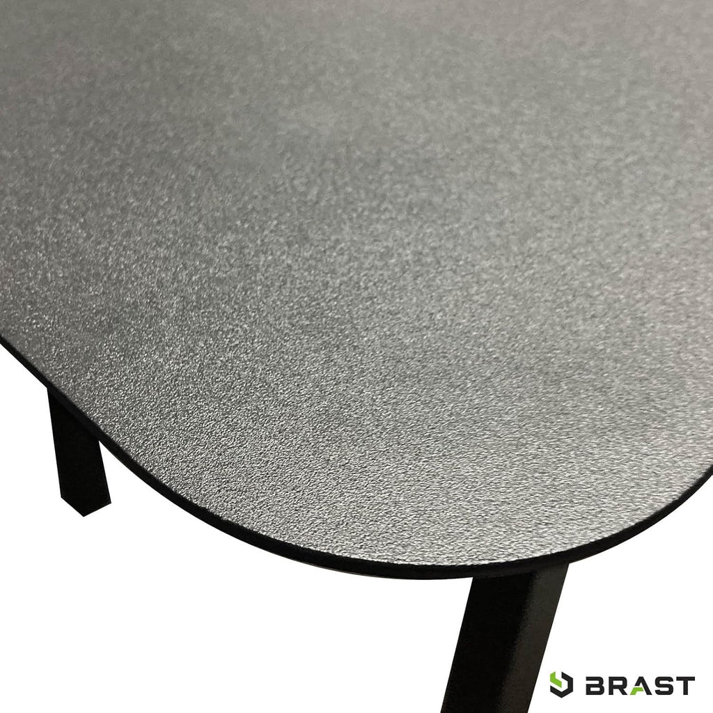 BRAST Madrid Garten Lounge Set 11 Personen Hellgrau – U-Form Outdoor Sitzgruppe mit Esstisch, Sofa & Hockern, Wetterfest