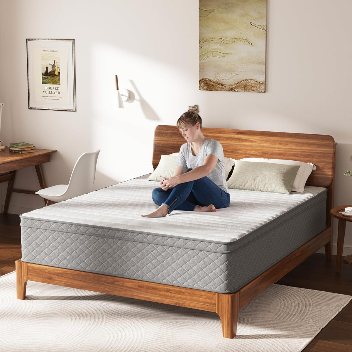 Matratze 180x200, Höhe 25cm mit Oeko-TEX Zertifiziert, Härtegrad H3 und H4, 7 Zonen Taschenfederkernmatratze mit Komfortschaum, Gewebe mit weicher