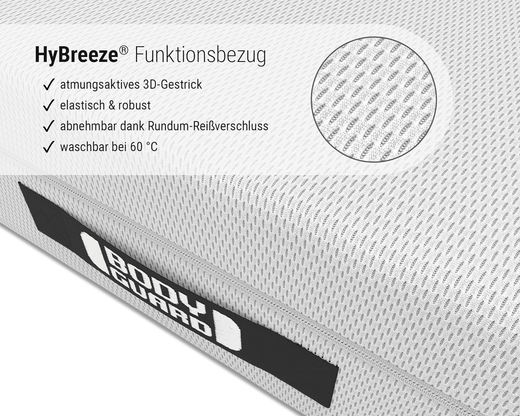 bett1 Bodyguard Matratze 2in1 H2/H3, ergonomische Schaumstoffmatratze mit QXSchaum & waschbarem Bezug, Weiß